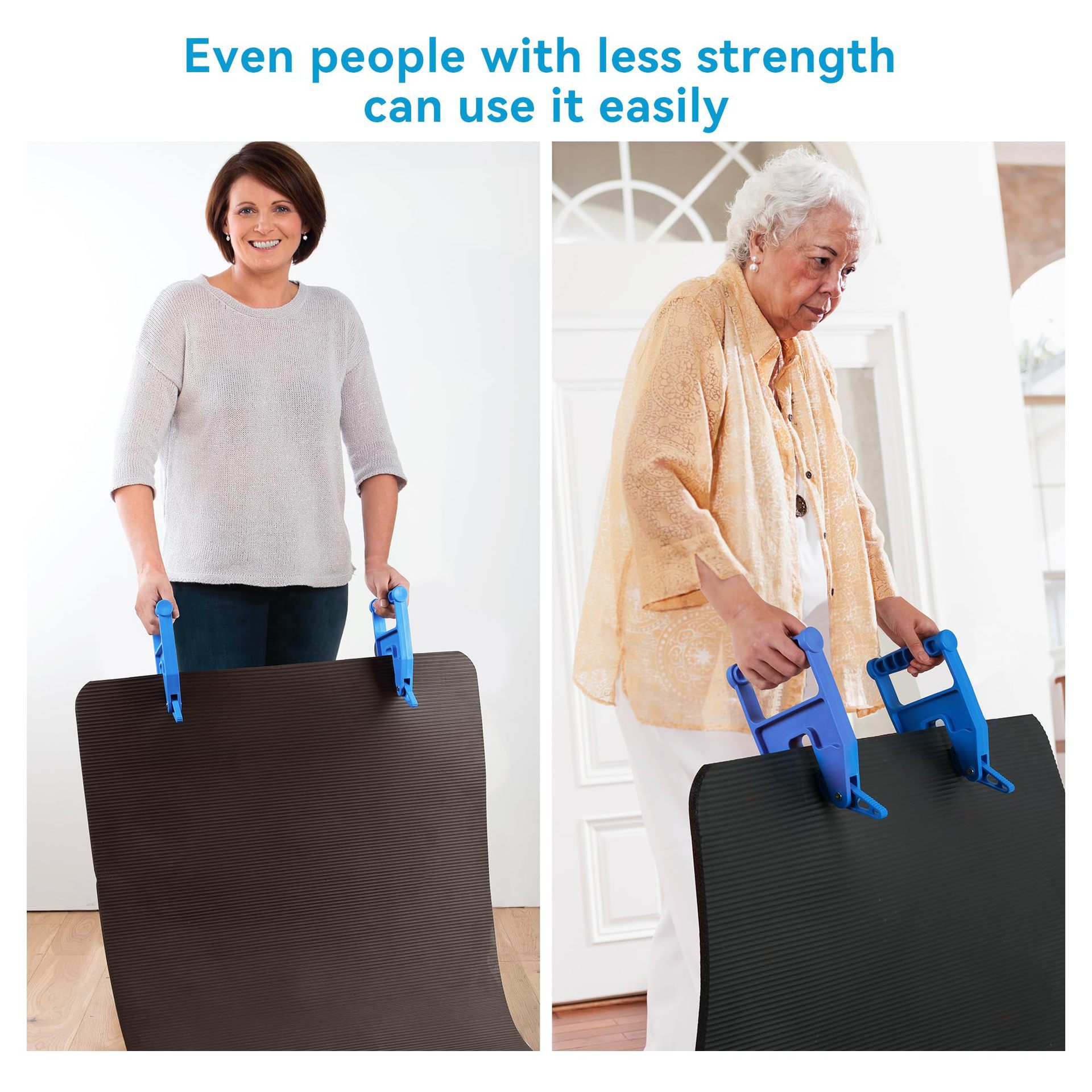 Blue Mat Lifter Handle Set of 2 – Lightweight Plastic Tool for Easy, Hands-Free Moving of Rugs, Mats, and Carpets - Image 6