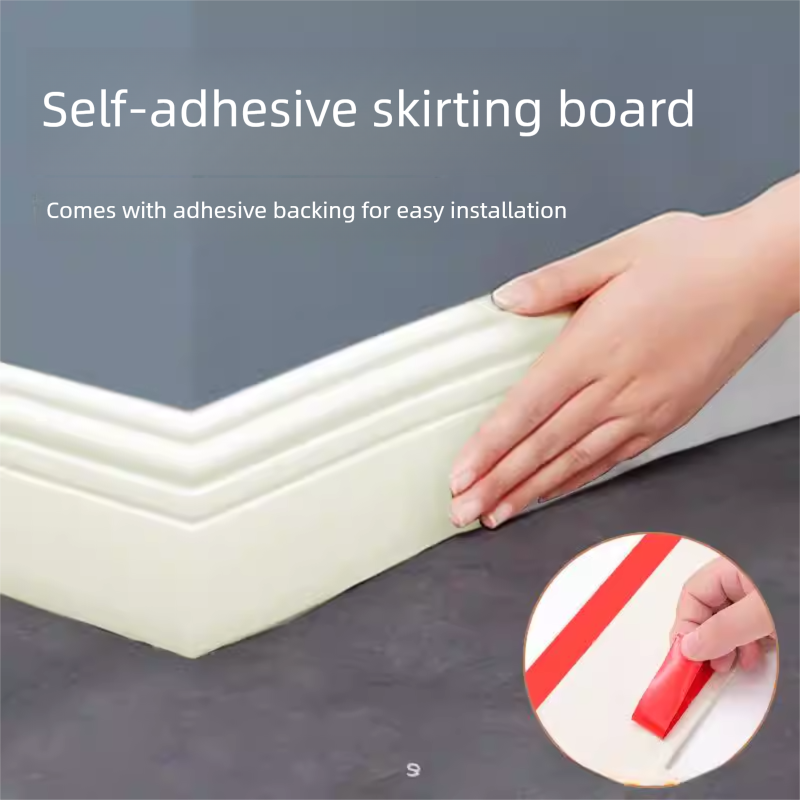 White 3-Meter Self-Adhesive Reinforced Skirting Board – 10 cm Wide Wall Decorative Trim for Home Interior - Image 1