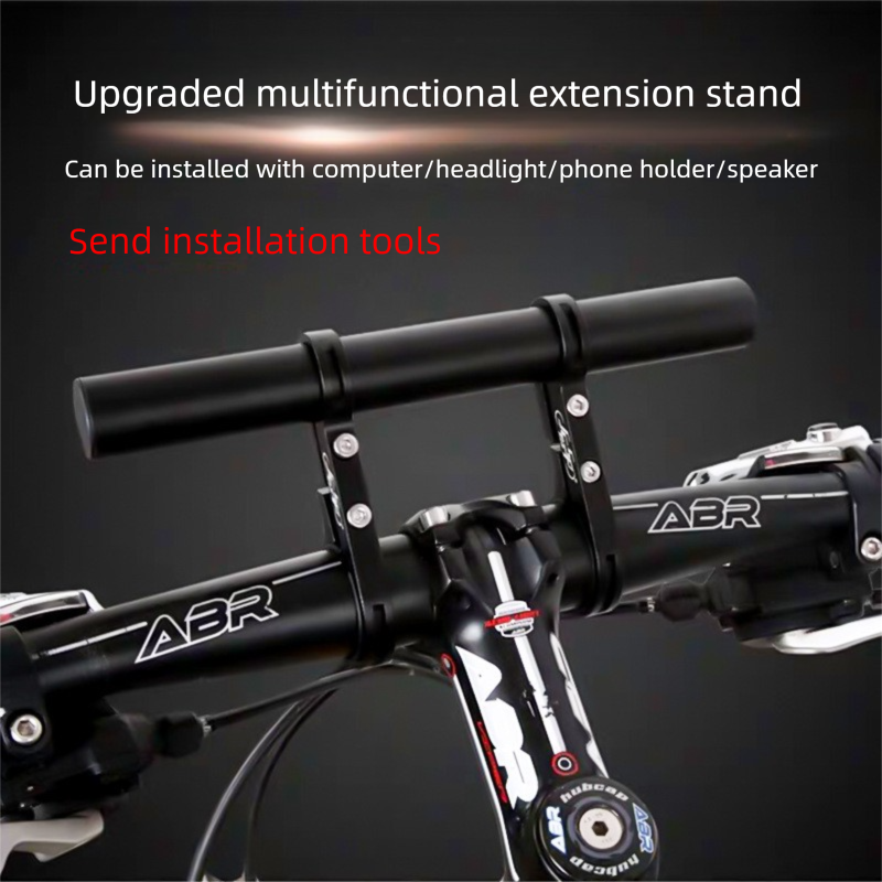 Black 30cm Aluminum Bicycle Handlebar Extension Bracket – Multi-Functional Mount for Bike Accessories - Image 3