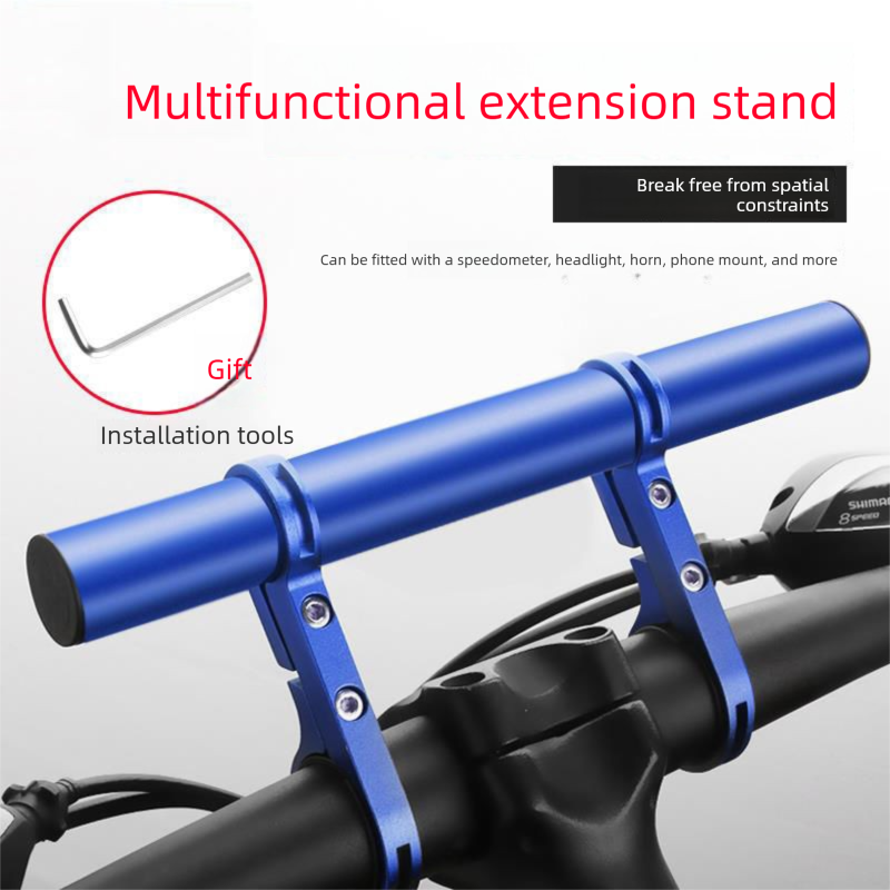 Black 30cm Aluminum Bicycle Handlebar Extension Bracket – Multi-Functional Mount for Bike Accessories - Image 4