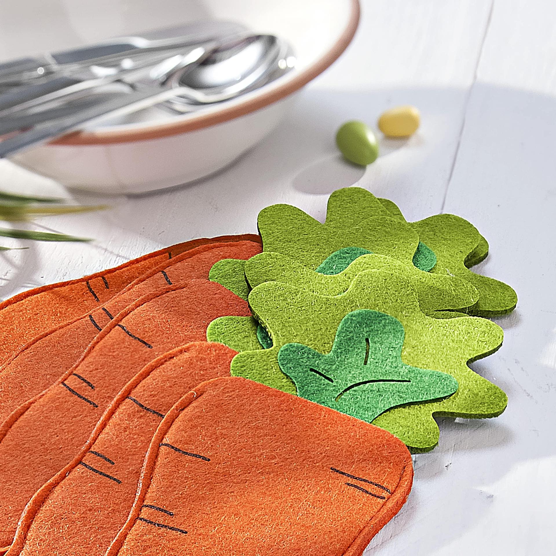 6-Pack Carrot-Shaped Utensil Pouch Set – Easter-Themed Cutlery Case for Kids and Families - Image 2
