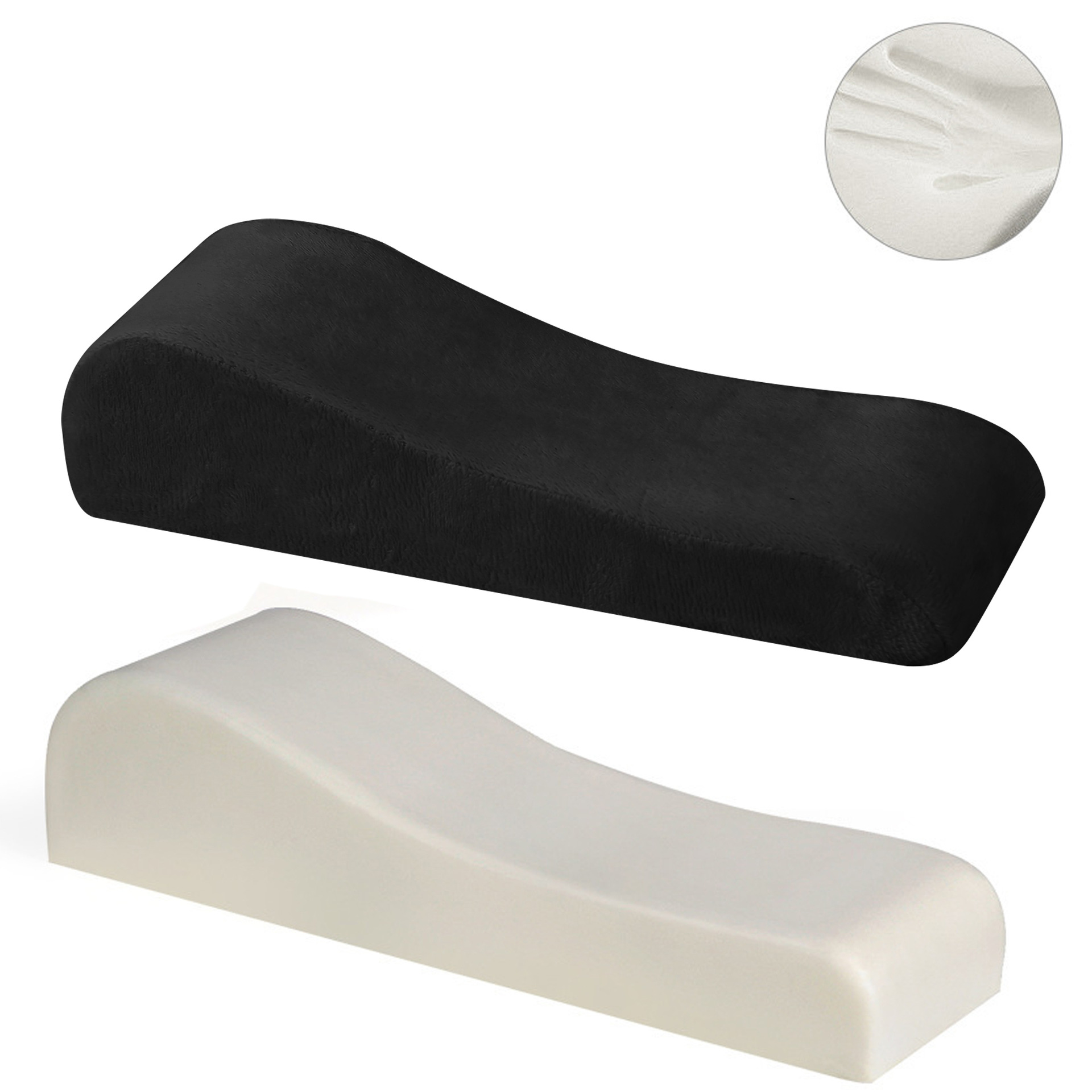 Black 2-Pack Chair Armrest Pad – Memory Foam Elbow Support Cushion for Office and Home Chairs - Image 1