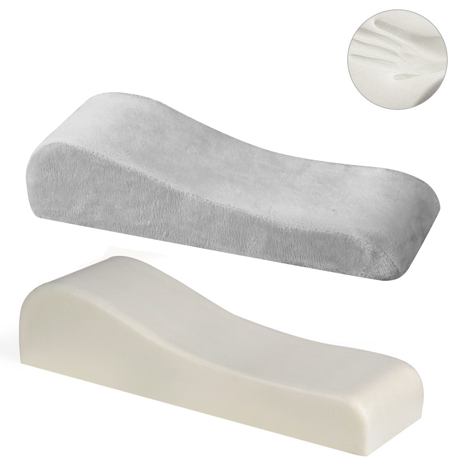 Grey 2-Pack Chair Armrest Pad – Memory Foam Elbow Support Cushion for Office and Home Chairs - Image 1