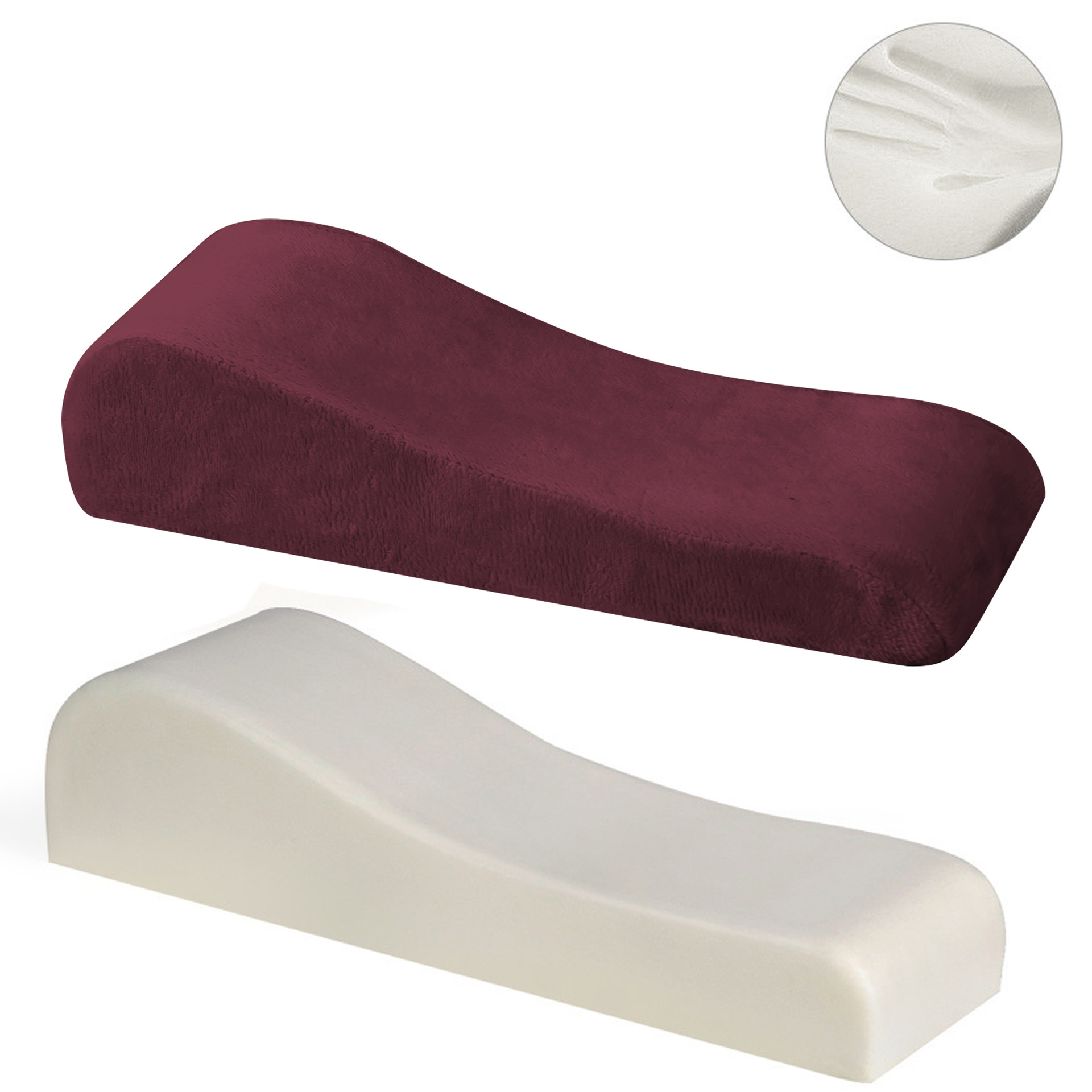 Wine red 2-Pack Chair Armrest Pad – Memory Foam Elbow Support Cushion for Office and Home Chairs - Image 1