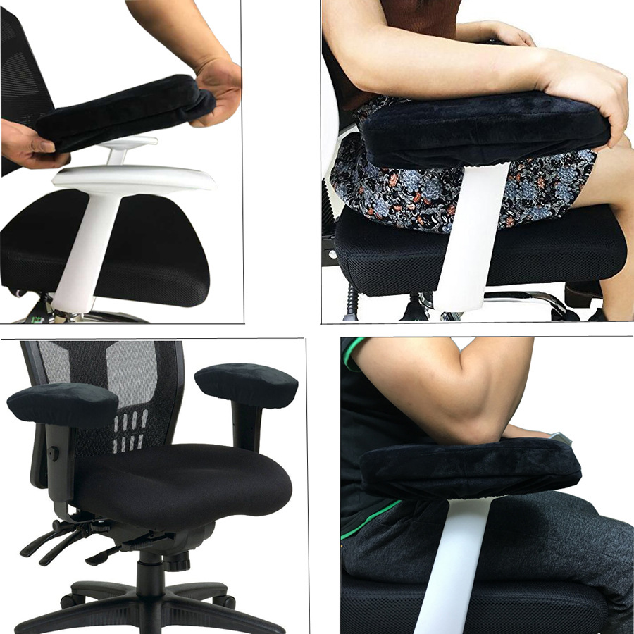 Dark blue 2-Pack Chair Armrest Pad – Memory Foam Elbow Support Cushion for Office and Home Chairs - Image 4