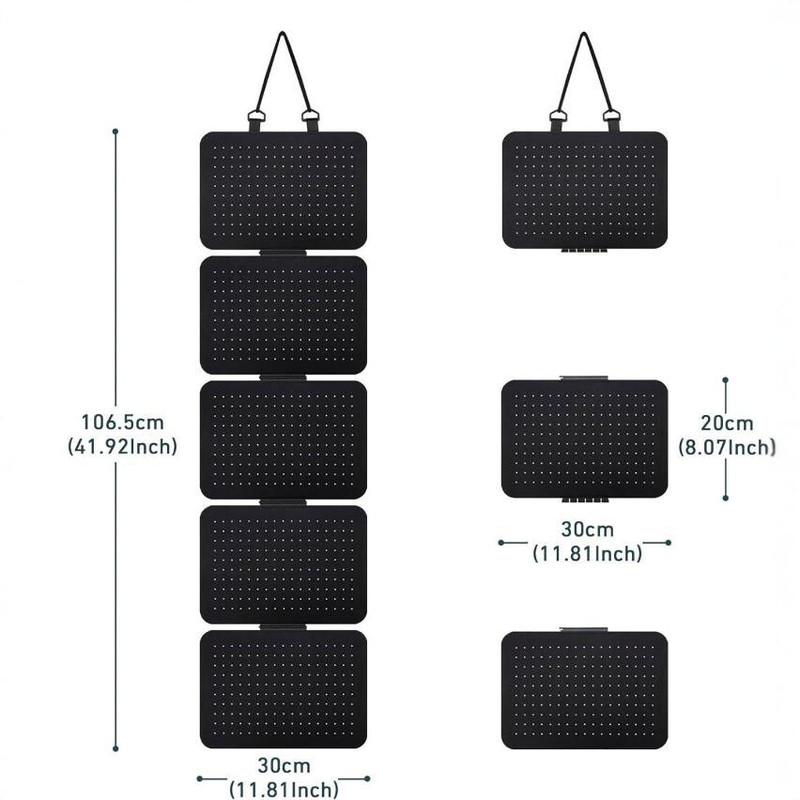 Black Pin Storage Hanging Organizer – 5-Piece Removable Felt Board Display Rack for Brooches, Badges & Collectibles - Image 2