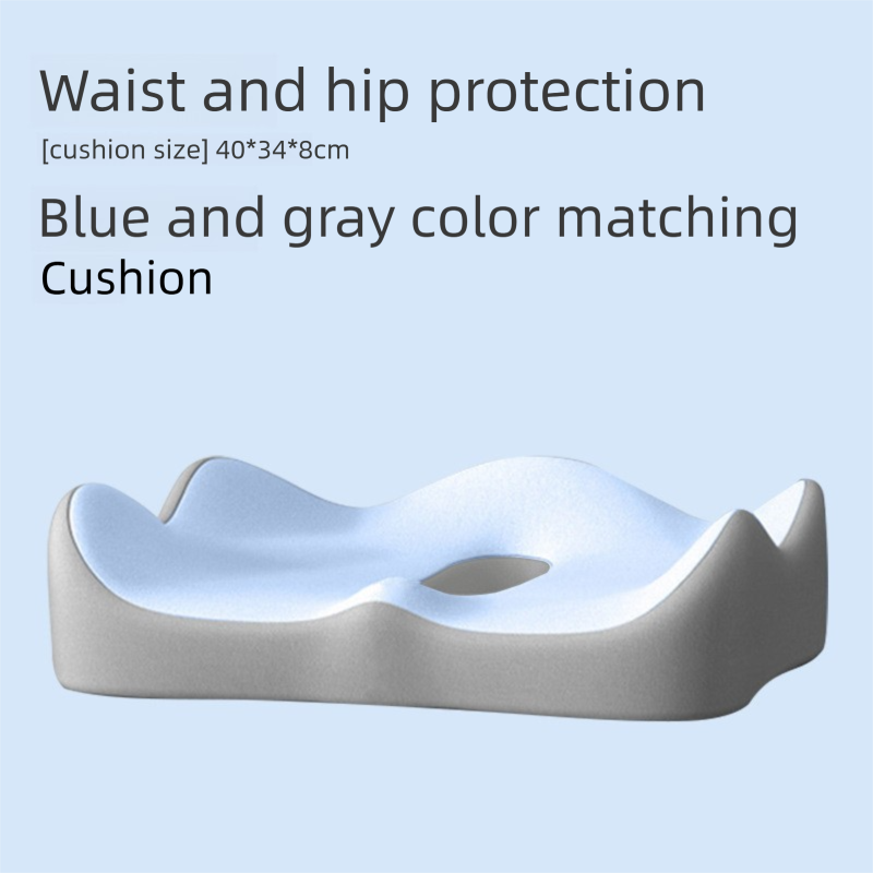 Blue Ergonomic Memory Foam Seat Cushion – Coccyx Relief for Office, Car and Long Sitting - Image 1