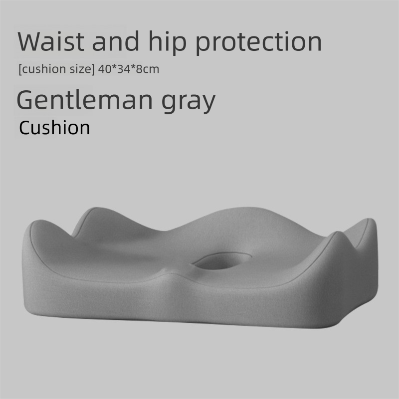 Grey Ergonomic Memory Foam Seat Cushion – Coccyx Relief for Office, Car and Long Sitting - Image 1