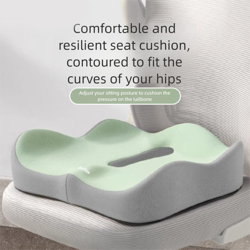 Grey Ergonomic Memory Foam Seat Cushion – Coccyx Relief for Office, Car and Long Sitting - Image 3