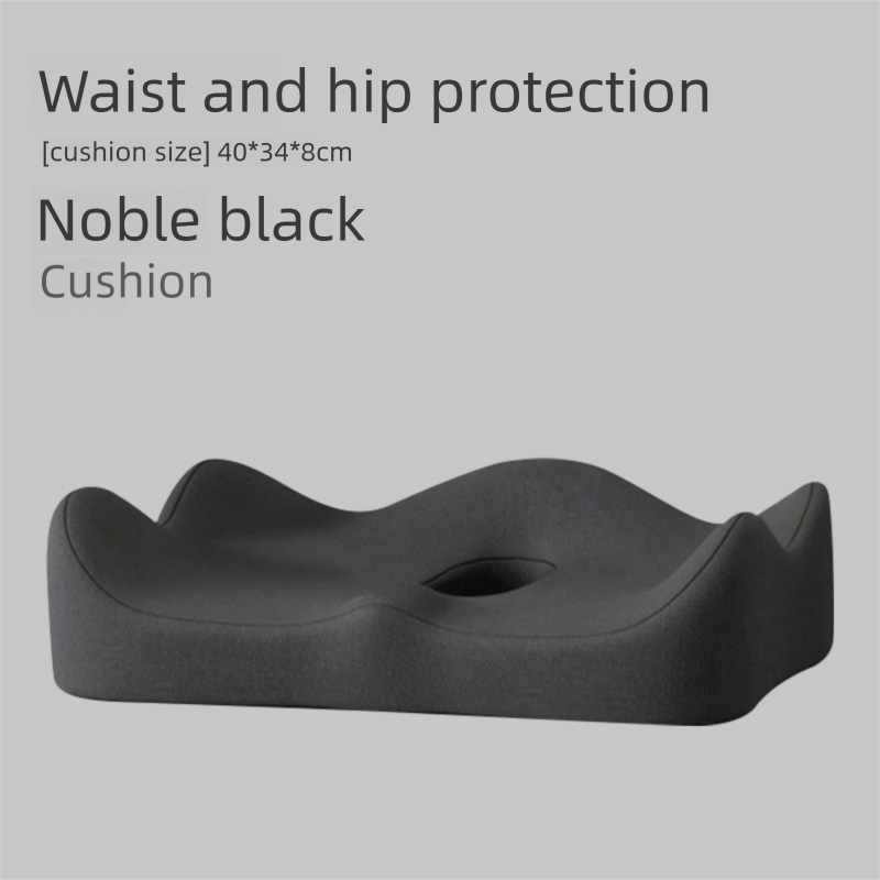Black Ergonomic Memory Foam Seat Cushion – Coccyx Relief for Office, Car and Long Sitting - Image 1