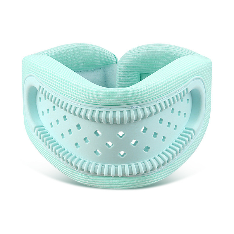 Blue Hollow Neck Support Brace – Ergonomic Cervical Collar with Breathable Design for Posture Correction and Daily Use - Image 1