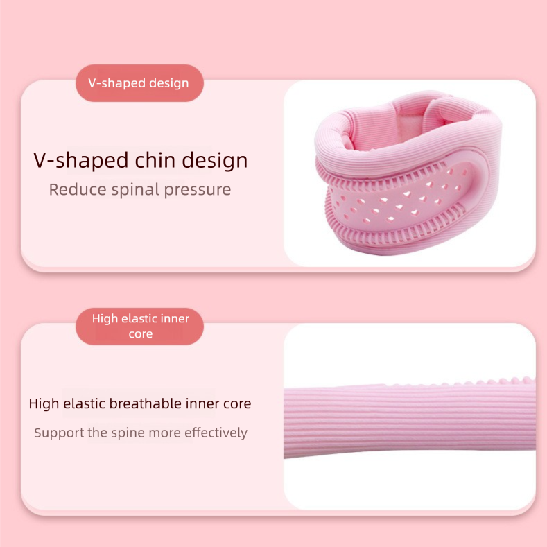 Blue Hollow Neck Support Brace – Ergonomic Cervical Collar with Breathable Design for Posture Correction and Daily Use - Image 3