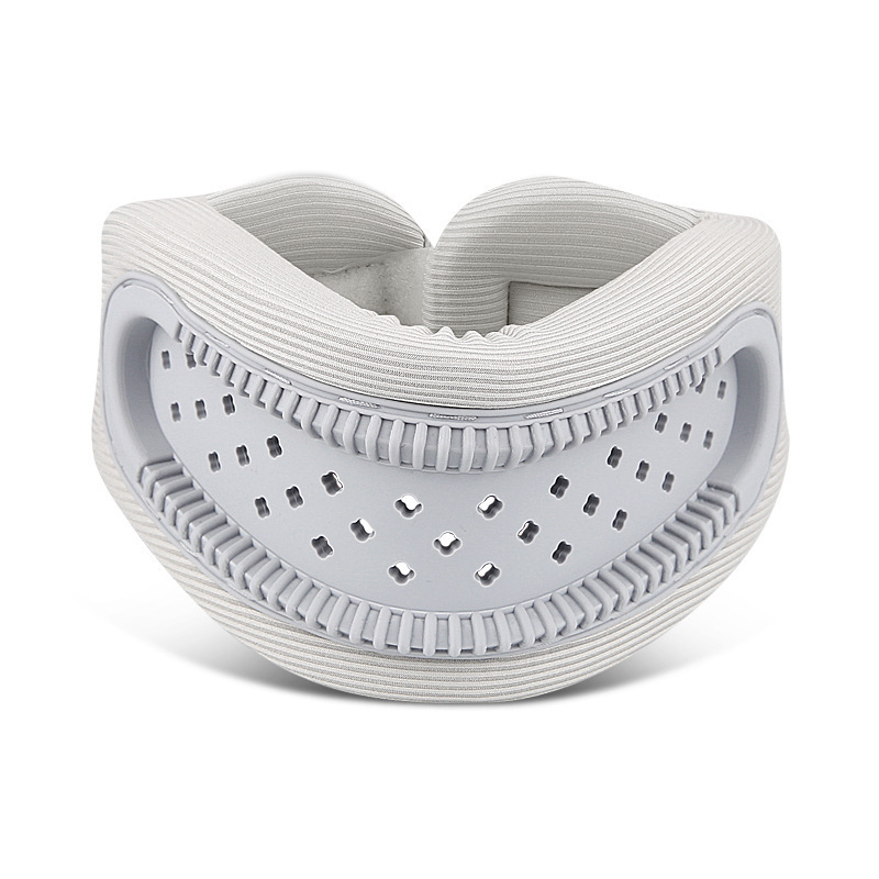 Grey Hollow Neck Support Brace – Ergonomic Cervical Collar with Breathable Design for Posture Correction and Daily Use - Image 1