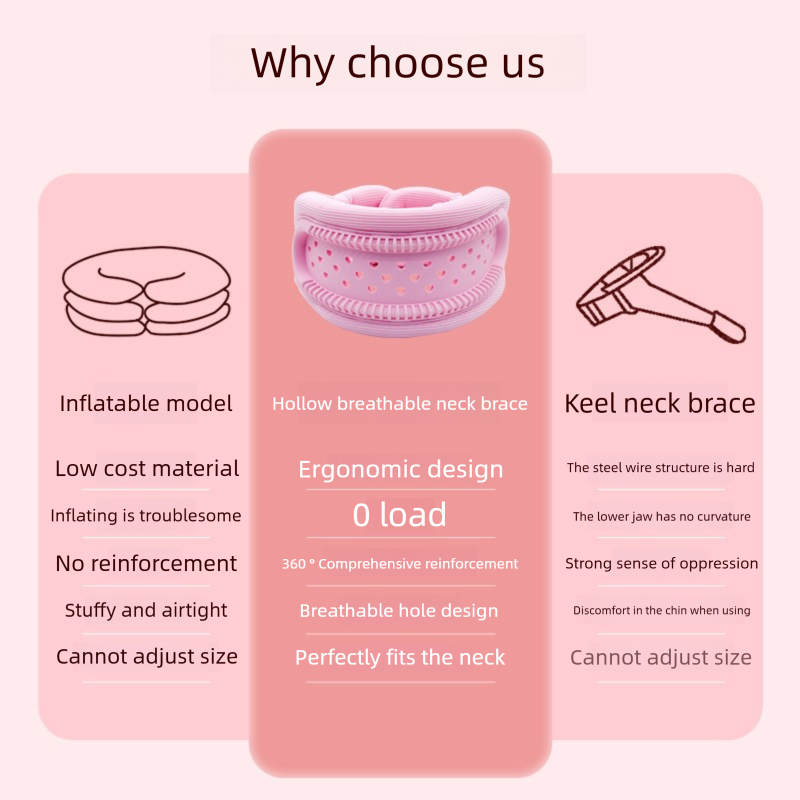 Grey Hollow Neck Support Brace – Ergonomic Cervical Collar with Breathable Design for Posture Correction and Daily Use - Image 5