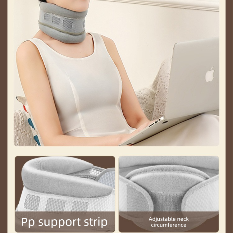 Blue Reinforced Neck Support Brace – Adjustable Cervical Collar with PP Support Strips for Posture Correction and Daily Use - Image 4