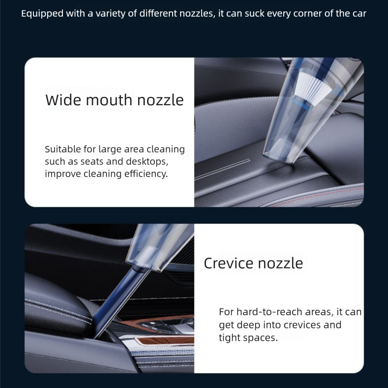 Black Portable Cordless Vacuum Cleaner – High-Power Lithium Battery with Strong Suction for Car and Home Use - Image 7