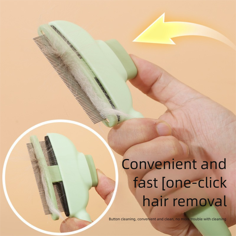 2-Pack Self-Cleaning Pet Grooming Comb with Stainless Steel Teeth, ABS Handle for Dogs and Cats – Easy Hair Removal & Flea Control - Image 3