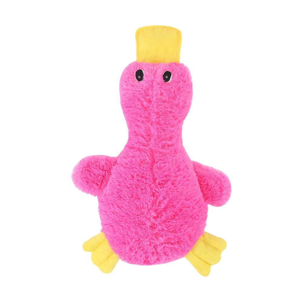 2-Pack Pink Plush Duck Dog Toy with Sound, Soft Fur and Squeaker for Teething & Dental Care – Durable Chew Toy for Dogs - Image 1