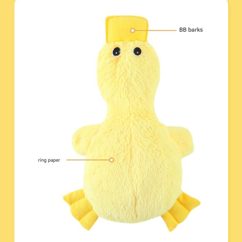 2-Pack Pink and yellow Plush Duck Dog Toy with Sound, Soft Fur and Squeaker for Teething & Dental Care – Durable Chew Toy for Dogs - Image 6