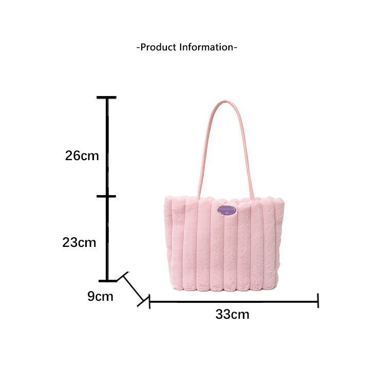 White Faux Fur Tote Bag with Large Capacity, Soft Plush Material & Adjustable Handle – Stylish Shoulder Handbag for Women, Perfect for Daily Commute and Casual Wear - Image 4