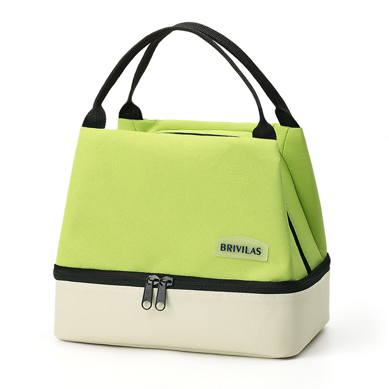 Green Double-Layer Insulated Lunch Bag with Aluminum Foil Lining, Thermal Food Carrier for Hot & Cold Meals – Large Capacity, Reusable & Easy to Clean - Image 1