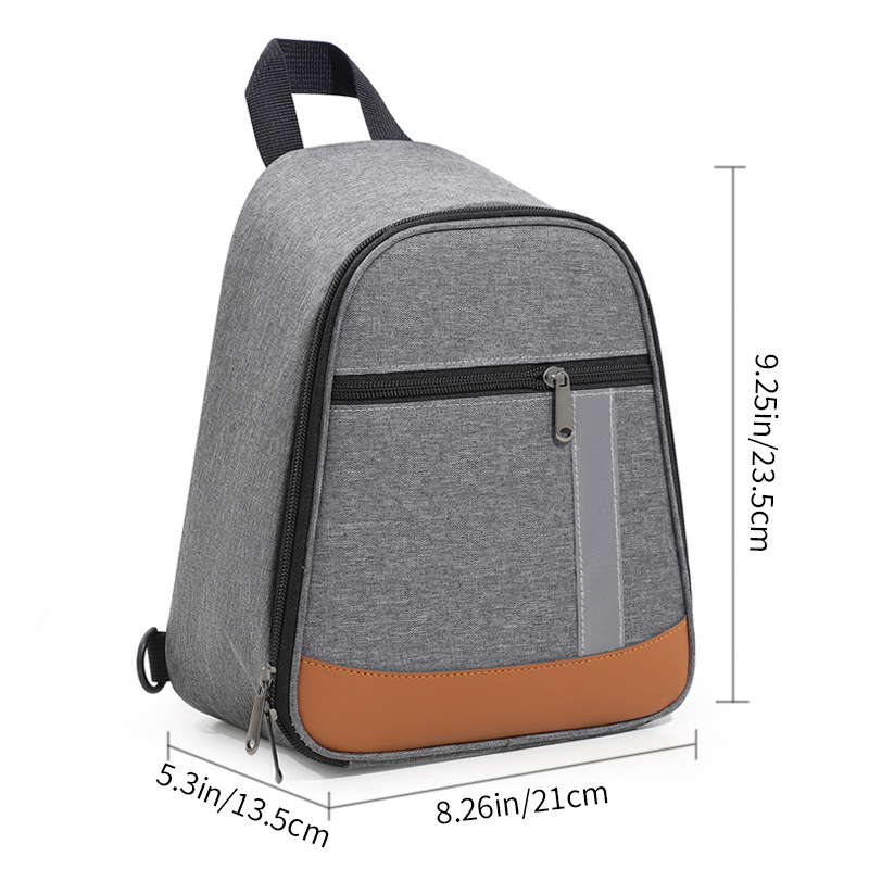 Grey Portable Insulated Lunch Bag with Thick Aluminum Foil Lining – Oxford Fabric Thermal Food Carrier for Work, School, Travel & Outdoor Use - Image 1