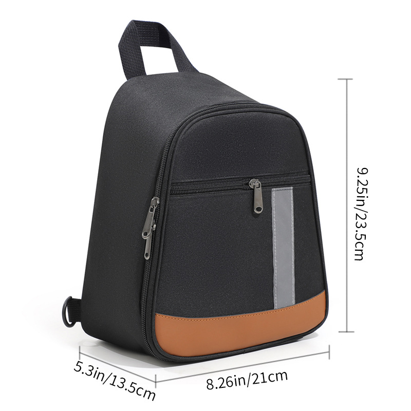 Black Portable Insulated Lunch Bag with Thick Aluminum Foil Lining – Oxford Fabric Thermal Food Carrier for Work, School, Travel & Outdoor Use - Image 1