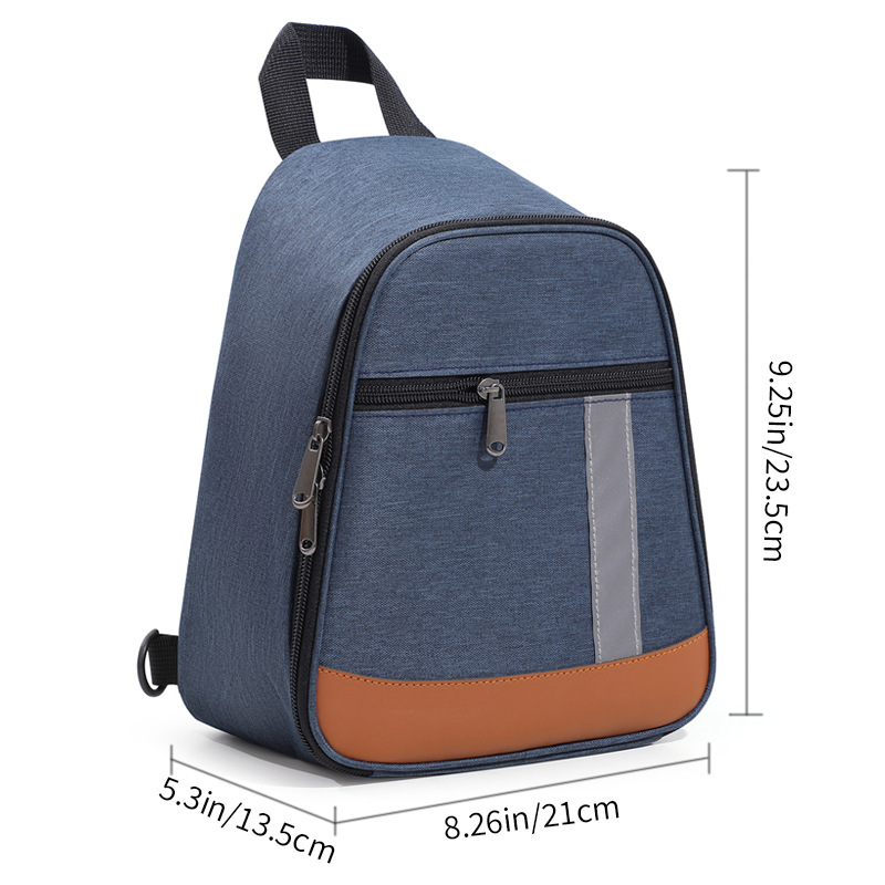 Navy blue Portable Insulated Lunch Bag with Thick Aluminum Foil Lining – Oxford Fabric Thermal Food Carrier for Work, School, Travel & Outdoor Use - Image 1