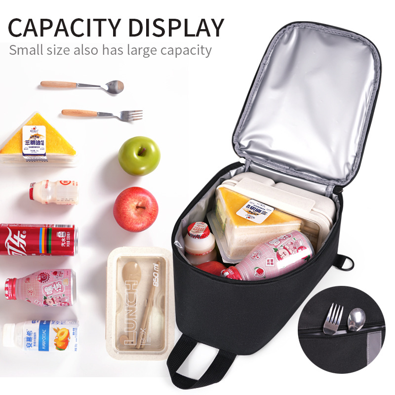 Khaki Portable Insulated Lunch Bag with Thick Aluminum Foil Lining – Oxford Fabric Thermal Food Carrier for Work, School, Travel & Outdoor Use - Image 3