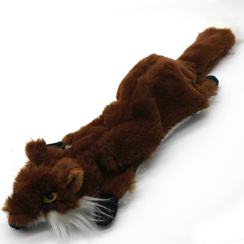 2-Pack Coffee Fox Identical Plush Pet Toys with Squeaker – Durable Fur-Textured Chew Toys for Dogs, Ideal for Teething, Play & Stress Relief - Image 1