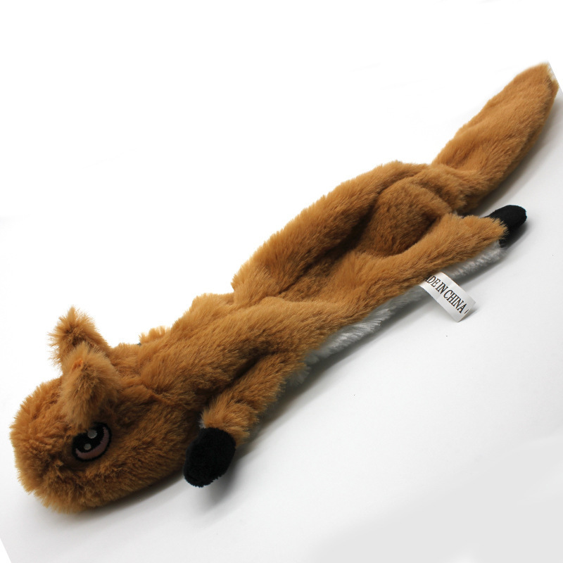 2-Pack Yellow Squirrel Identical Plush Pet Toys with Squeaker – Durable Fur-Textured Chew Toys for Dogs, Ideal for Teething, Play & Stress Relief - Image 1