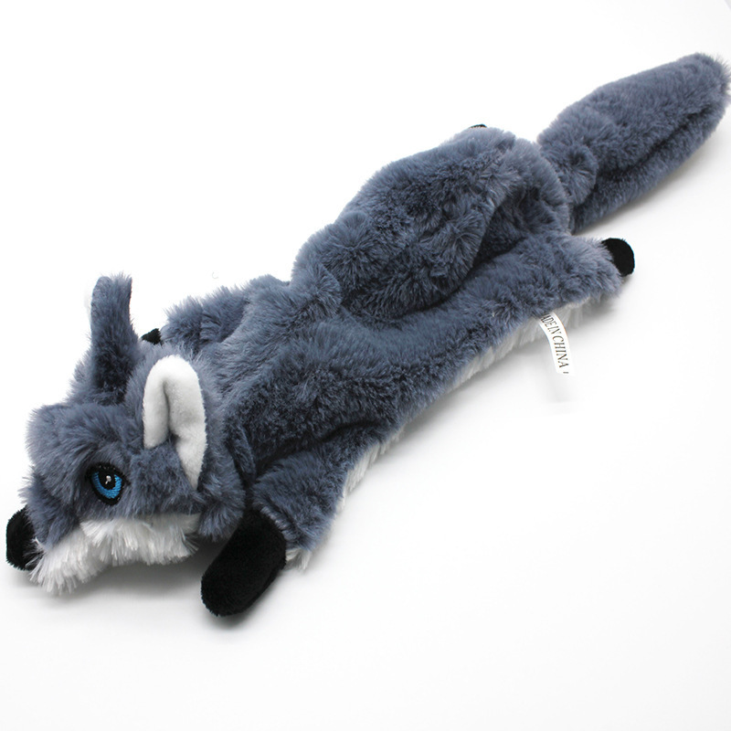 2-Pack Grey Wolf Identical Plush Pet Toys with Squeaker – Durable Fur-Textured Chew Toys for Dogs, Ideal for Teething, Play & Stress Relief - Image 1