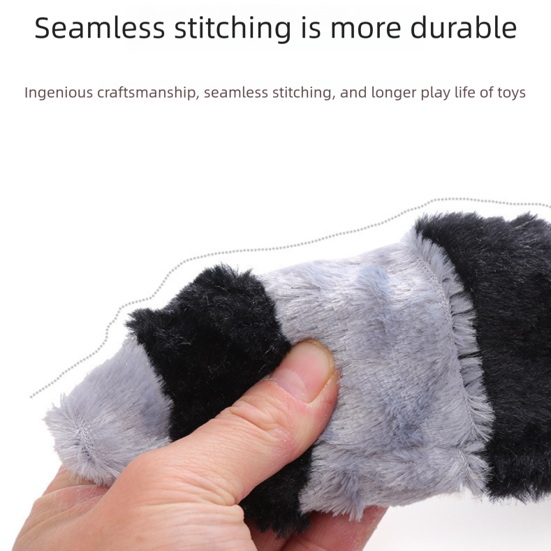 2-Pack Grey Wolf Identical Plush Pet Toys with Squeaker – Durable Fur-Textured Chew Toys for Dogs, Ideal for Teething, Play & Stress Relief - Image 3