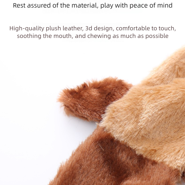 3-Pack Plush Pet Toys with Squeaker – Durable Fur-Textured Chew Toys for Dogs, Featuring Three Distinct Designs for Long-Lasting Fun - Image 3