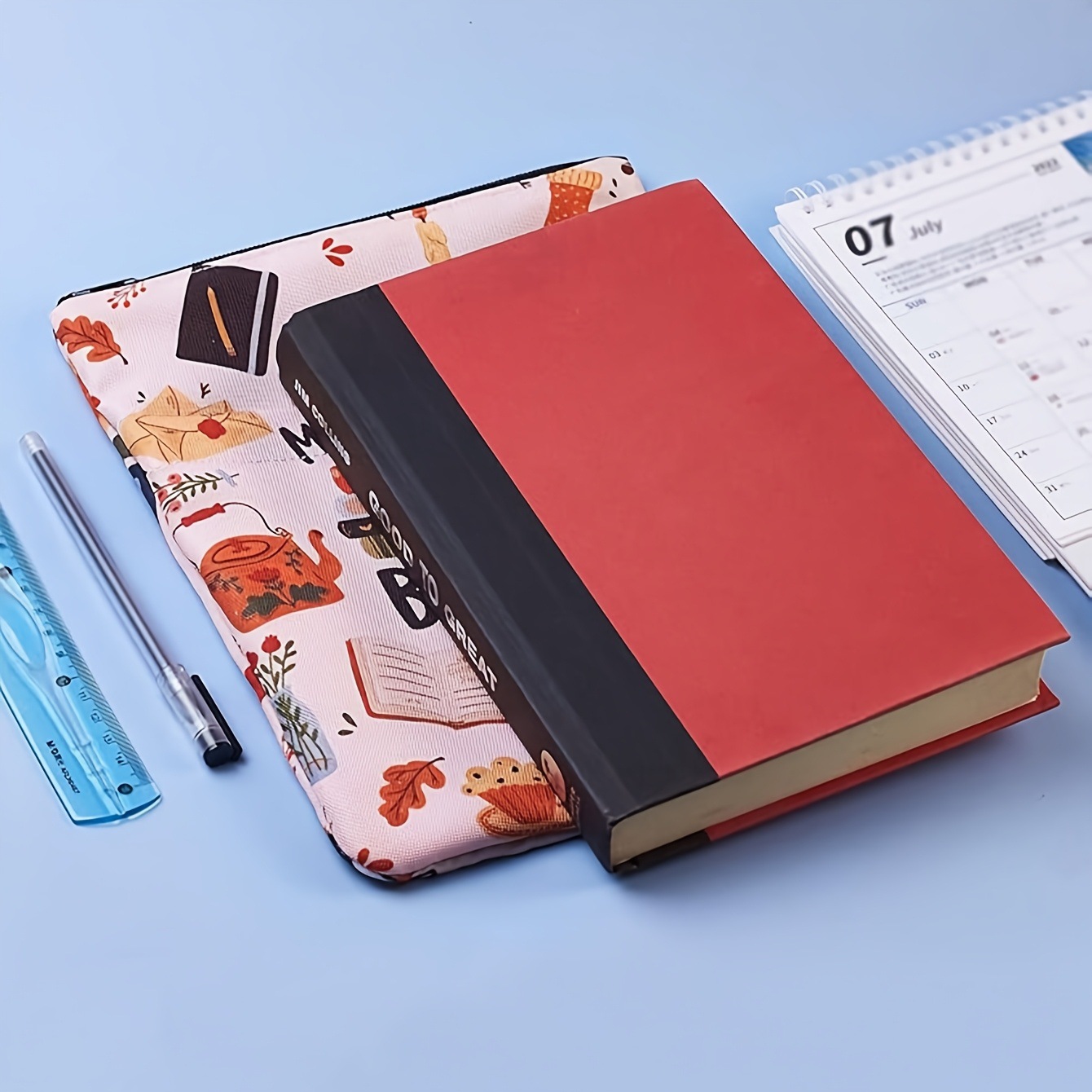 Leopard print Zippered Book Sleeve with Printed Design – Waterproof Protective Cover for Books, Ideal for Readers and Students with Extra Pocket & Carry Strap - Image 3