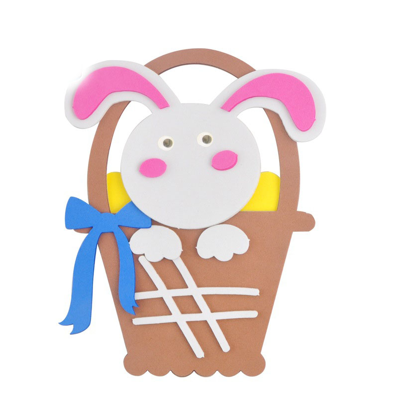 5-Pack rabbit Easter EVA Craft Basket Kit – DIY Creative Art & Craft Supplies for Kids, Perfect for Parent-Child Activities and Holiday Decorations - Image 1
