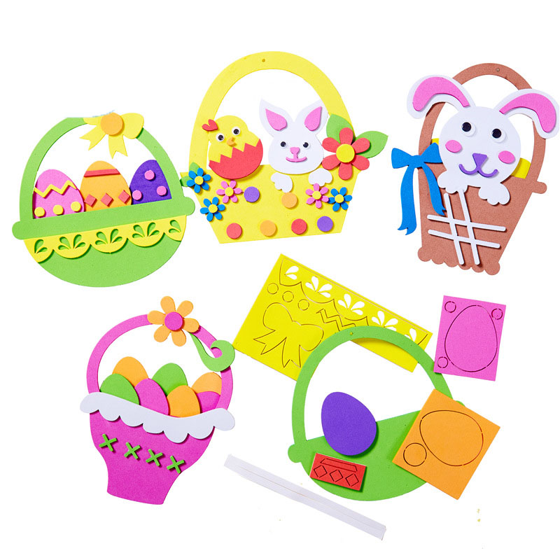 5-Pack rabbit Easter EVA Craft Basket Kit – DIY Creative Art & Craft Supplies for Kids, Perfect for Parent-Child Activities and Holiday Decorations - Image 6