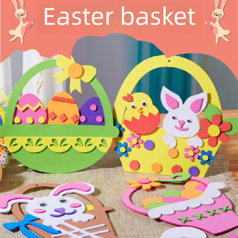5-Pack The Chick and the Rabbit Easter EVA Craft Basket Kit – DIY Creative Art & Craft Supplies for Kids, Perfect for Parent-Child Activities and Holiday Decorations - Image 2