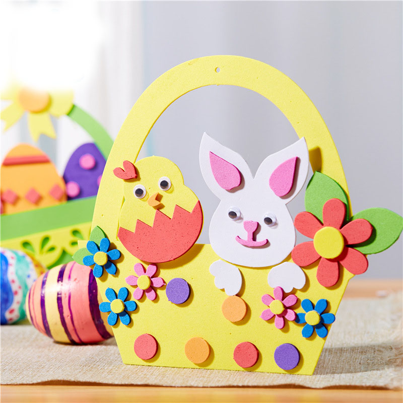 5-Pack The Chick and the Rabbit Easter EVA Craft Basket Kit – DIY Creative Art & Craft Supplies for Kids, Perfect for Parent-Child Activities and Holiday Decorations - Image 3