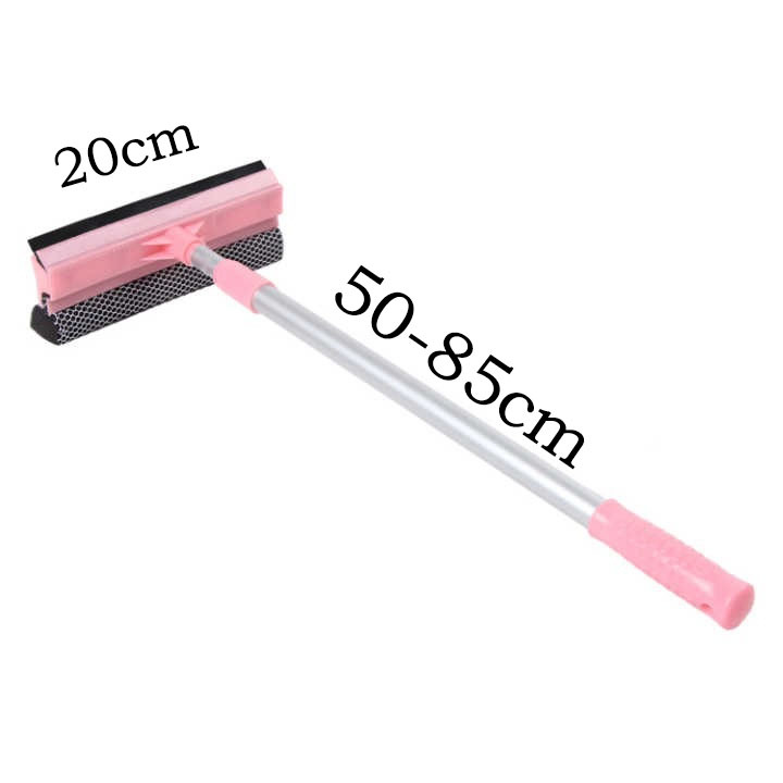Pink Home Window Cleaner – Adjustable Aluminum Alloy Glass Scraper with Dual-Sided Sponge and Rubber Blade, Easy-to-Use Window Cleaning Tool - Image 1