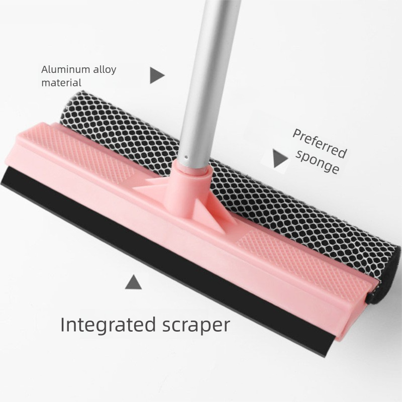 Pink Home Window Cleaner – Adjustable Aluminum Alloy Glass Scraper with Dual-Sided Sponge and Rubber Blade, Easy-to-Use Window Cleaning Tool - Image 4