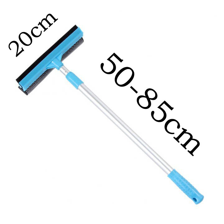 Blue Home Window Cleaner – Adjustable Aluminum Alloy Glass Scraper with Dual-Sided Sponge and Rubber Blade, Easy-to-Use Window Cleaning Tool - Image 1