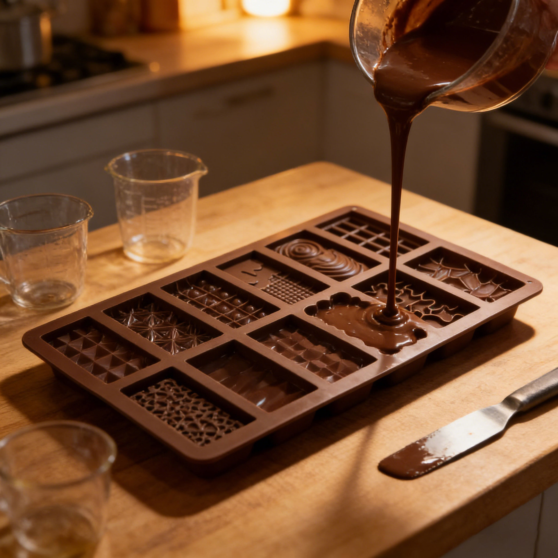 2-Piece Dubai Rectangle Chocolate Silicone Mold Set – Food-Grade, Easy Release, Heat-Resistant Baking Molds for Chocolate, Candy, and Cake(Triangle chocolates) - Image 2