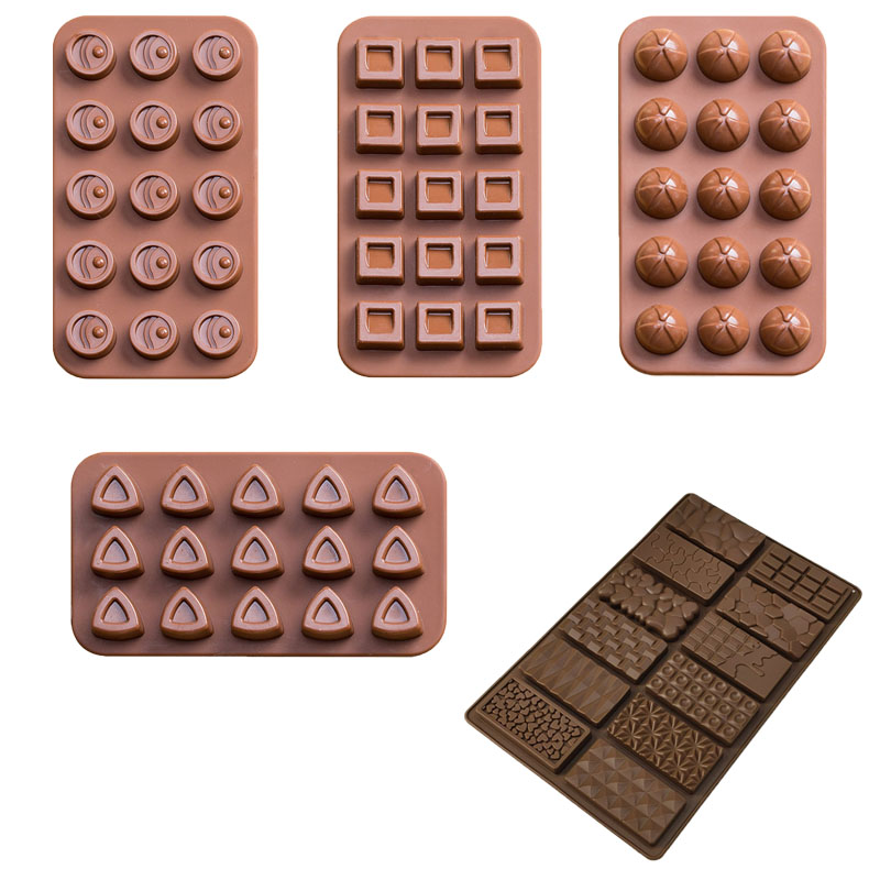 5-Piece Silicone Chocolate Mold Set – Food-Grade, Easy Release, Heat-Resistant Baking Molds for Chocolate, Candy, Ice and Desserts - Image 1