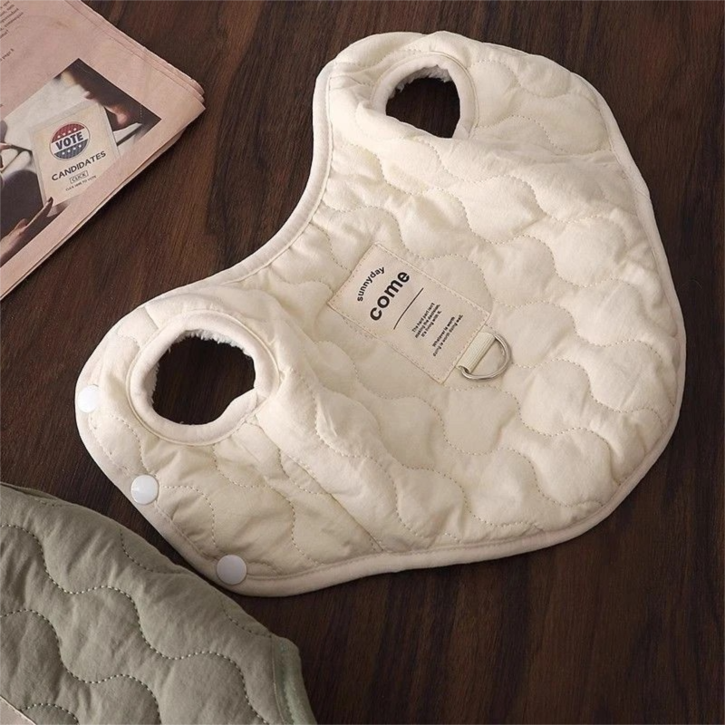 Beige Winter Dog Vest for Small and Medium Breeds – Thickened Warm Quilted Coat with Soft Fleece Lining, Adjustable Fit for Dogs and Cats(Size: XL) - Image 2
