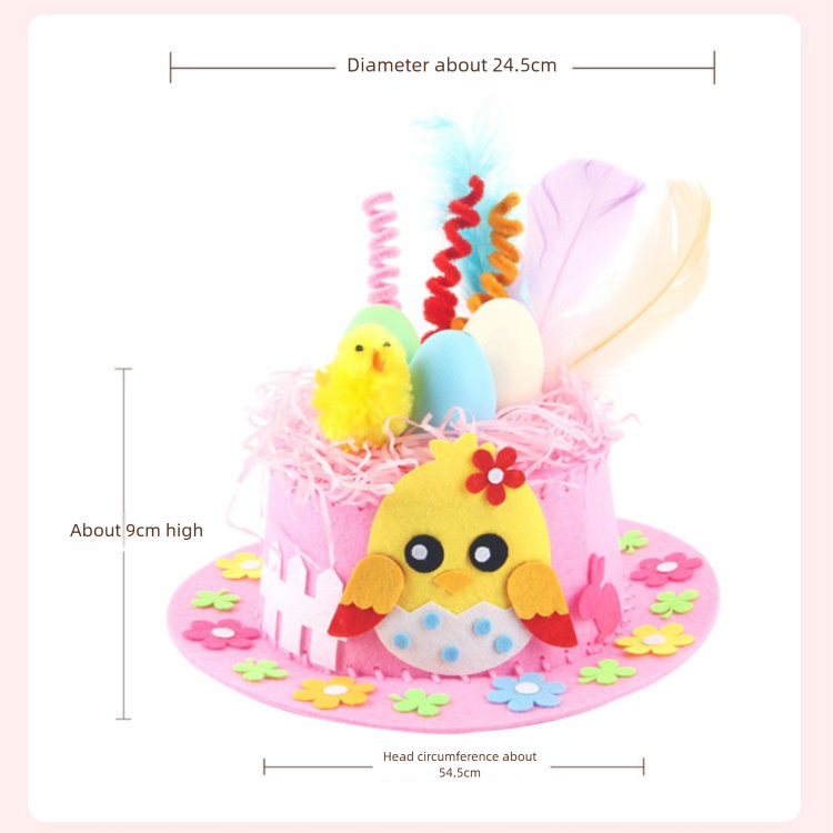 Blue DIY Easter Hat Craft Kit – Kids’ Handmade Decoration Set with Accessories for Easter Parties, School Activities and Home Crafts - Image 7
