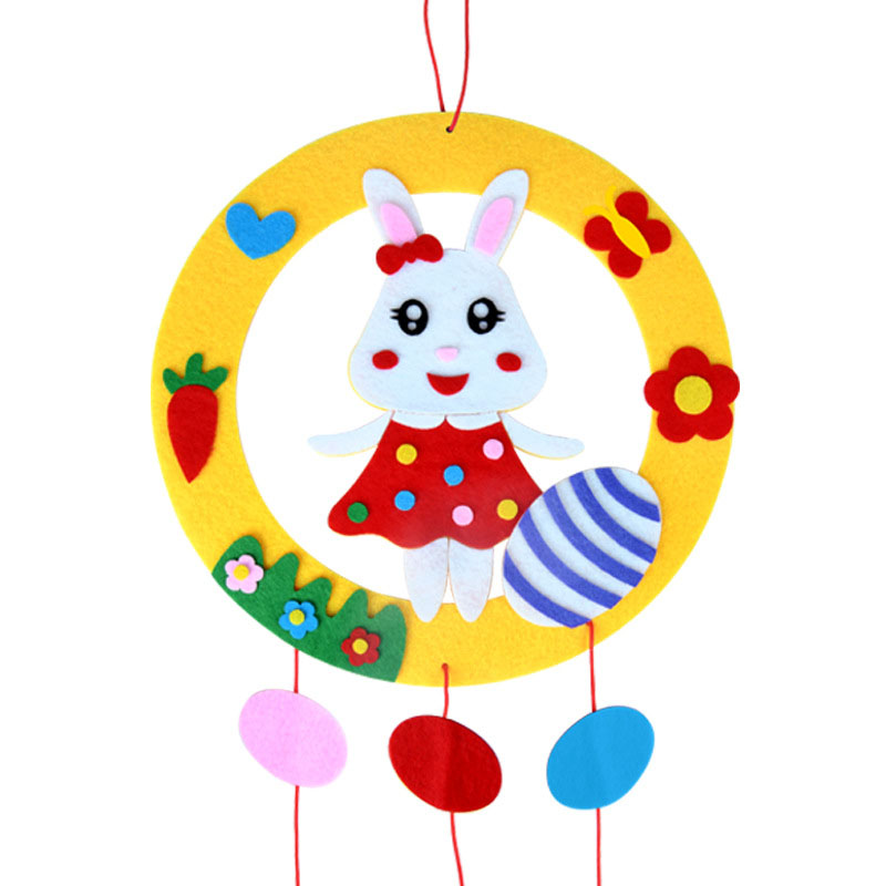 Rabbit 3-Piece Easter Kids Craft Decoration Set – DIY Hanging Ornaments for Preschool Activities and Holiday Fun - Image 1