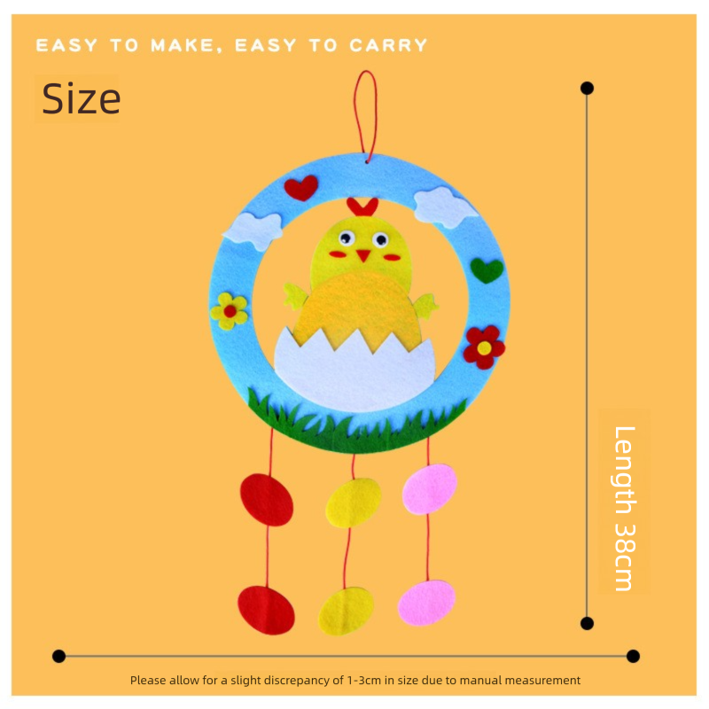 Chickens 3-Piece Easter Kids Craft Decoration Set – DIY Hanging Ornaments for Preschool Activities and Holiday Fun - Image 3