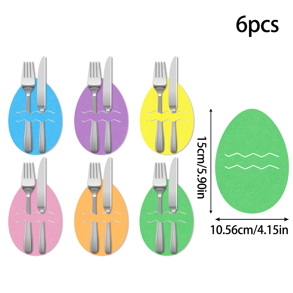 Easter egg 18-Piece Easter Cutlery Holders Set – 3 Identical Sets of 6, Festive Tableware Decor for Holiday Dining and Party Use - Image 1