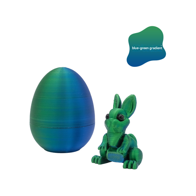 3-Piece Blue-green gradient Easter Surprise Egg Set – Identical Interactive Figurines with Hinged Shell, Collectible Holiday Display Toy - Image 1